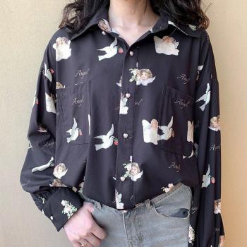 Deeptown Loose Fit Angel Print Top