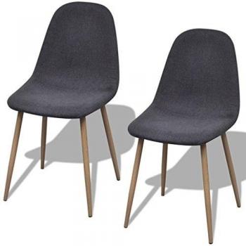 Sillas de Hierro y Tela en Gris Oscuro – VidaXL