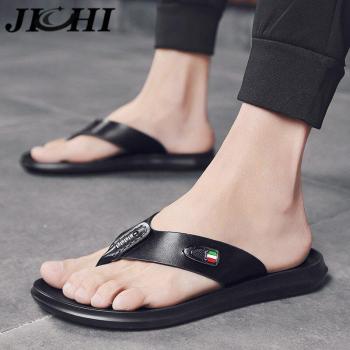 JICHI Männer Sommer-Sandalen aus Leder