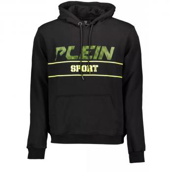 Philipp Plein Sport Men's Green Logo Black Hoodie