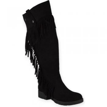 Botas XTI Pretas para Mulheres, 30522, Com Flecos