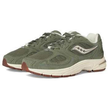 Saucony Green Leather Grid Jazz Trainer for Men