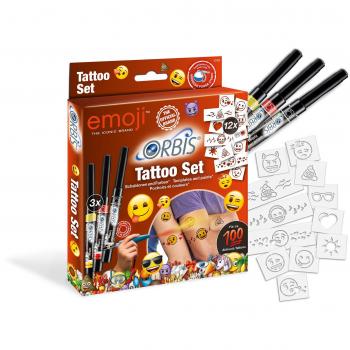 Orbis 30309 Multi‑Color Emoji Tattoo Set mit Farbpatronen & Schablonen