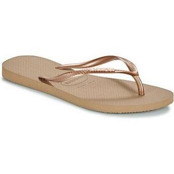 Tong Havaianas Slim Logo Beige