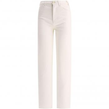 Chloé White Boot‑Cut Jeans – W25 High‑Rise Flared Boyfriend