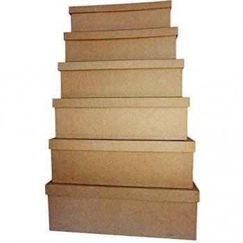 Coffret papier mâché rectangulaire 5,5 cm