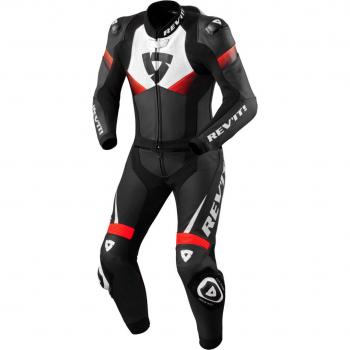 Rev'It! Argon 2 Cuir Moto Noir-Rouge Néon