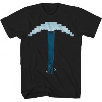 Minecraft Picks Mattschwarzes T-Shirt für Jungen (Größe 7-8 Jahre)