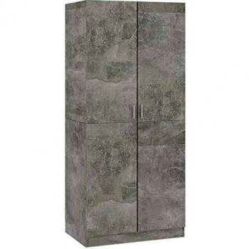 Wardrobe Concrete Grey 80x52x180 cm Engineered Wood Vidaxl