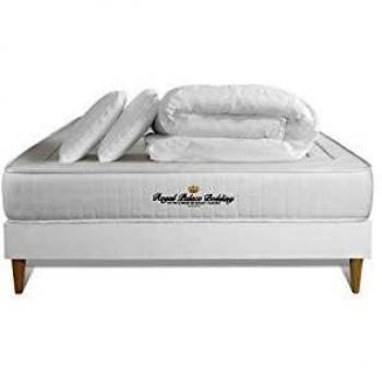 Matelas Nottingham 180x200 cm avec sommier kit blanc + 2 oreillers 60x40 cm + couette