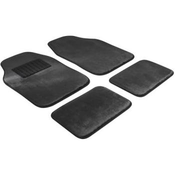 Tapis de sol auto WALSER 29044 Velours 12mm, 4 pièces, Lavable, Universel, Noir