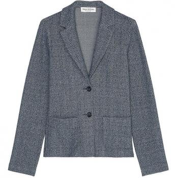 Marc O'POLO Jersey-Blazer Fischgrät blau Größe 44