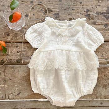 Tunique enfantine en mousseline – robe d'été à dentelle