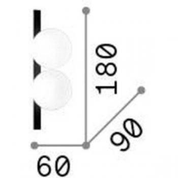 Applique murale 2 lumières Ideal Lux Ping Pong blanc