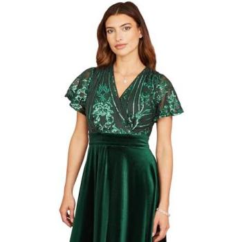 Robe Yumi en velours vert taille 10 UK