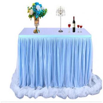 183x78cm Elegant Tulle Table Skirt for Birthday Celebrations