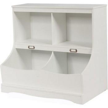 Costway Kinderaufbewahrung, Bücherregal mit 4 Fächern, 67x40x62 cm, Weiß