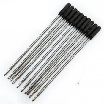 Yushun 10pcs Black Blue Ballpoint Pen Refill 116mm