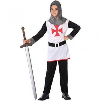 Tenue de Chevalier Croisé Enfant âge 7-9, Nuances Blanc et Noir