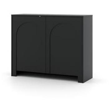 Commode ARCO 2D Noir – VIVALDI, 2 Tiroirs, Élégance Contemporaine