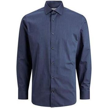 Jack & Jones Camicia Uomo Slim Fit Blu Navy A Maniche Lunghe XS