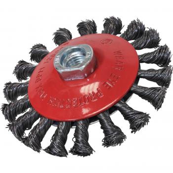 Faithfull FAIWBTC100 Twisted Knot Conical Wire Brush 100mm M10x1.5 Bore, 0.50mm Wire