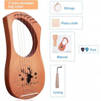 Mahogany 7-String Harp for Kids