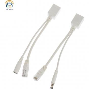Cable inyector divisor PoE pasivo 2,1*5,5mm DC RJ45 para cámaras de seguridad Hikvision/Cisco/UBNT