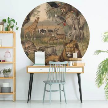 Wallart Fototapete Tiere der Savanne Rund 190 cm