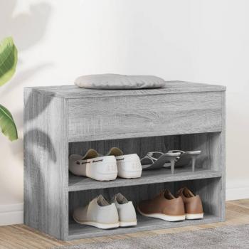 Shoe Rack Bench Grey Sonoma 60x30x45 cm Engineered Wood