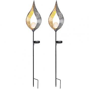 Lampione solare per esterno con design fiamma