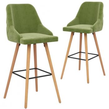 VidaXL Barhocker 2‑Stück-Set, hellgrün, samt