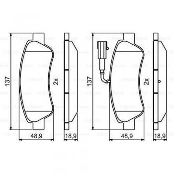 BOSCH Bremsbelagsatz 0 986 494 994 für FIAT, PEUGEOT, CITROËN