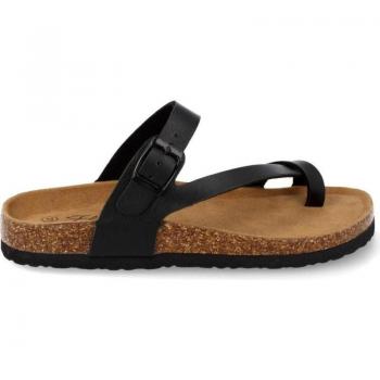 Sandalias Negras Esclava Planas para Mujer