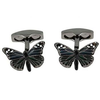 Boutons de manchette Élégance Papillon Simon Carter Bleu et Vert