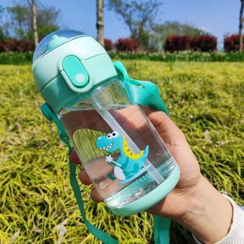 Dinosaur Straw Water Bottle for Children 350ml