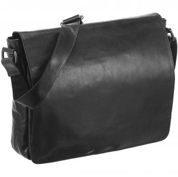 Leonhard Heyden Cambridge 32 cm Black Leather Laptop Messenger Bag