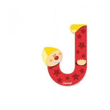 Janod Clown Lettera J in Legno Multicolore