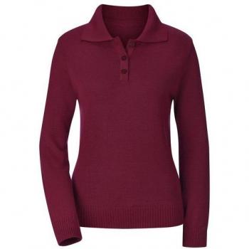 Bordeauxfarbener Polopullover für Damen