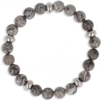 Bracelet en Acier 'Minéralia' Quartz Gris