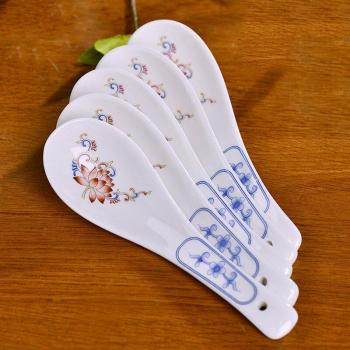 Jingdezhen 5PCS Ceramic Soup Spoons