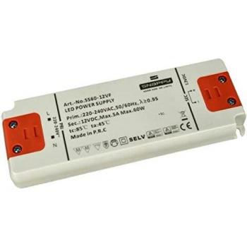 Alimentatore Slim 12V 60W 5A per Installazione Mobile