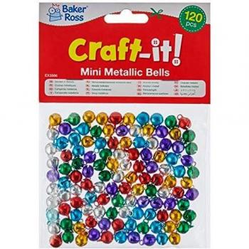 Mini Metallic Bells (Pack of 120) Craft Supplies