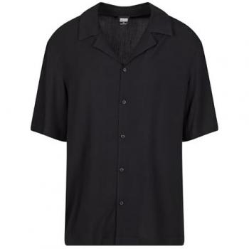 Urban Classics Viskose Hemd kurzarm schwarz M