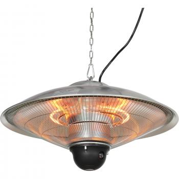 Outsunny Calefactor Exterior de Techo 1010/2210W Estufa de Infrarrojos con Mando a Distancia 2 Niveles de Calor Protección IP44 Aluminio para Terraza