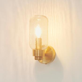 Applique Tutan, metallo e vetro, E14, IP44, ottone
