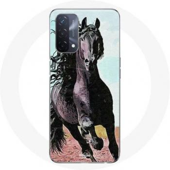 Black Friesian Horse Style Oppo A93 5G Soft Cover (Unisex)