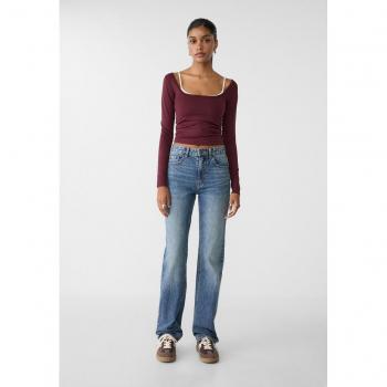 Stradivarius Bequeme Jeans mit Regular Waist Mittelblau Denim 40