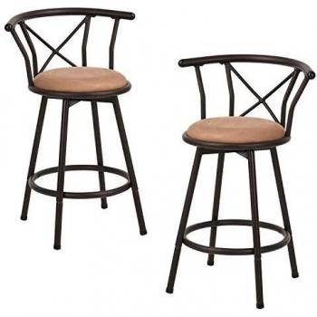Tabouret de Bar Hailey Tissu Marron Pivotant