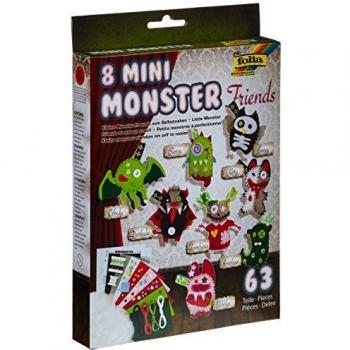 Folia 6 1223 054 Mini Monster Friends, Set pour 8 Monstres, Assortis, unique